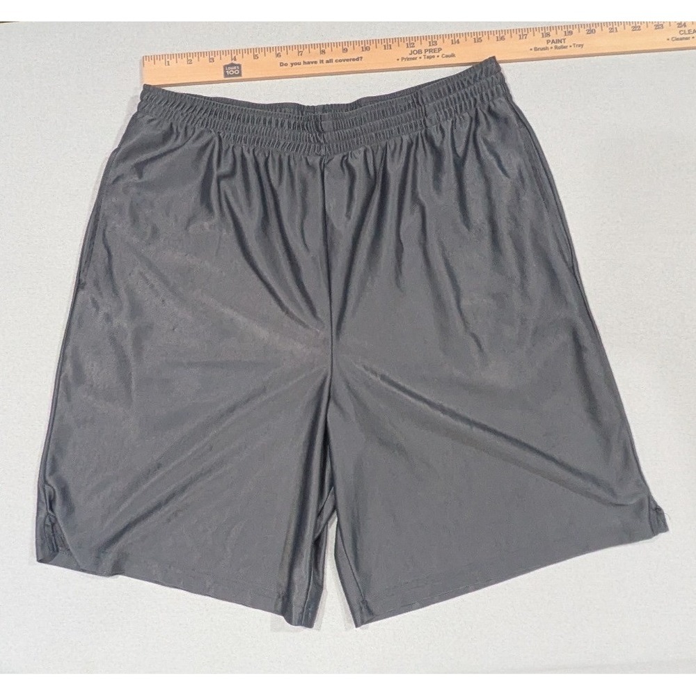 Bugle Boy Athletic Shorts Mens L Grey Excellent 90s Y2K Polyester Gym Shorts - Picture 2 of 5